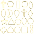 Set de 19 marcos geométricos de acero inoxidable dorado para crear joyas de resina DIY - Juego de formas medianas variadas (SN1486) / Dorado