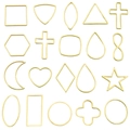 Set di ciondoli geometrici dorati in acciaio inossidabile in venti forme differenti - Set di forme grandi assortite (SN1481) / Oro