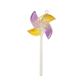 Pendentif sucette moulin en résine violet et jaune pailleté pour porte-clés DIY - Sucette Moulin Dégradé Jaune Violet (18674)