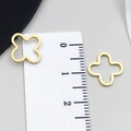 Ciondolo a quadrifoglio dorato in acciaio inox per gioielli DIY con righello - Oro