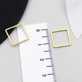Ciondolo quadrato dorato in acciaio inox per gioielli DIY con righello da 1,5 cm - Bordo Quadrato (T1823) / Oro