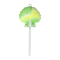 Pendentif sucette festonnée en résine dégradée vert jaune avec anneau argenté - Sucette Coquille Dégradé Jaune Vert (18658)