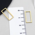 Piccolo ciondolo rettangolare in acciaio inossidabile dorato per gioielli fai da te - Bordo Rettangolare (T1829) / Oro