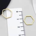 Piccolo ciondolo esagonale cavo placcato oro per accessori gioielli fai da te 1,5 cm - Bordo Esagonale (T1883) / Oro
