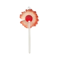 Pendentif sucette avec fleur de marguerite en résine rouge et orange et boucle en métal - Sucette Marguerite Orange (18662)