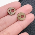 Zweiteiliges Set antike Bronze-Zahnräder im Steampunk-Stil für DIY-Schmuckherstellung - Antik Bronze Rundes Zahnrad (7001)