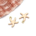 Starfish pendant in cream enamel with gold metal edges for DIY jewelry making - Small Gold Nude Pink Style (T1172)