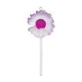 Pendentif sucette marguerite violette en résine avec paillettes fines et boucle - Sucette Marguerite Violette (18666)