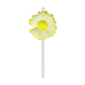 Pendentif sucette marguerite jaune translucide avec paillettes et anneau métal - Sucette Marguerite Jaune (18667)
