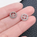 Paar Miniatur-Vintage-Silberlegierung-Zahnräder für Steampunk DIY Schmuck und Bastelarbeiten - Antik Silber Kleines Zahnrad (8049)