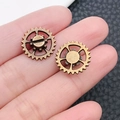 Paar bronzene Vintage-Zahnrad-Anhänger für Steampunk DIY Bastelzubehör Zubehör - Antik Bronze Kleines Zahnrad (8219)