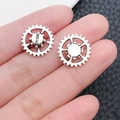 Vintage mechanische tandwiel oorknopjes van zilverlegering in steampunk-stijl - Antiek Zilver Klein Tandwiel (8220)