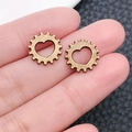 Vintage Steampunk Zahnrad Set mit Herz Ausschnitt in Bronzelegierung für DIY - Antik Bronze Herz Zahnrad (8275)