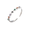 Verstelbare zilveren ring met veelkleurige zirkonia's in een sterzetting voor dames - Ster / Zilver Gekleurde Zirconia Ster