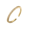 Fijne vergulde open ring met glinsterende micro-pave zirkonia in een sterontwerp - Rij Zirkonen / Goud Witte Zirconia Rij