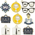 Father's Day alloy charms set featuring DAD trophy, briefcase, and glasses pendants - Mixed Set / Enamel Father's Day Set