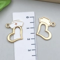 Nurse hat and heart charm charms set in gold plating for medical jewelry DIY making - KC Gold White Heart Nurse Hat (12007)