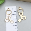 DIY stethoscope charm in gold finish with white enamel for jewelry making - KC Gold White Stethoscope (12006)