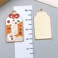 Macro detail of alloy enamel lucky charm pendant with scale showing 3.5cm size - White Chinese Style Luck and Wealth Charm (23205)