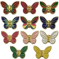 Bunte Emaille-Schmetterlingsanhänger aus Legierung mit Vergoldung für DIY-Schmuck - Gemischte Farben Sortiment Emaille Schmetterling Perlen Set