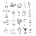 20-delige vintage zilveren hanger set met wijnthema voor DIY sieraden en creaties - Wijnthema Set (SN873)