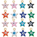 Star-shaped evil eye enamel charms with gold plating for DIY jewelry making - Gold Star Set (T2769)