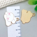 Cartoon white cloud enamel alloy charms with gold plating for DIY jewelry making projects - White Rabbit Style (21135)
