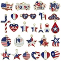Independence Day USA flag themed alloy enamel pendants for DIY necklace and earring making - Enamel Independence Day Flag Theme Mix (SN1219) / Set of 26