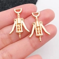 Golden alloy wine opener charms for DIY jewelry making and handmade keychains - Gold Wine Opener (20808)