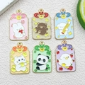 DIY cartoon animal enamel pendants set featuring colorful omamori style charms - Mixed Cartoon Animal Omamori Pendants (SN1222)