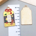 Omamori-Anhänger aus Legierung mit Slimming-Schriftzug in Gelb und Schwarz Emaille - Gelber Anhänger im chinesischen Stil Fitness Segen (23201)