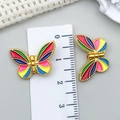 Ciondolo a farfalla dorata con ali in smalto colorato per la creazione di gioielli fai-da-te - 1 Pezzo / Farfalla Oro Smalto Multicolore