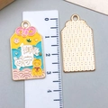 Cute Japanese alloy Omamori pendant with Shiba Inu and Sakura enamel for DIY keychains - Blue Chinese Style Omamori Blessing Charm (23206)