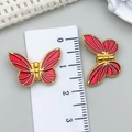 Rote Emaille Schmetterling Anhänger aus Goldlegierung für DIY Schmuckherstellung - Rot Emaille Gold Schmetterling