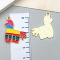 Colorful Piñata enamel alloy charms for DIY jewelry making sets with size reference - Colorful Piñata Horse (23105)
