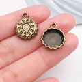 Antique bronze beer bottle cap charms for DIY jewelry making and keychains - Round Bottle Cap BEER (20771)
