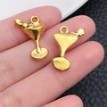 Golden alloy martini glass pendants with star design for DIY jewelry and bracelets - Cocktail Glass Shape