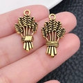 Antique gold wheat stalk alloy pendants for DIY necklaces and handmade jewelry crafts - Wheat Ear Design