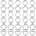 Silver hollow heart star hexagon metal frame beads for DIY jewelry making accessories - Mixed Geometric Shapes (SN1340) / Antique Silver