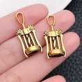 Pair of antique gold alloy wine bottle opener charms for DIY jewelry and keychain - Relief Corkscrew Shape