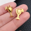 Golden alloy cocktail glass charms with lemon slice for DIY jewelry making accessories - Party Glass Shape