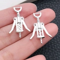 Miniature bright silver alloy wine bottle opener pendants for DIY jewelry making - Bright Silver Wine Opener (20788)
