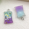 DIY cyan and purple gradient resin candy charm with Sweet lettering and glitter - Blue Purple Gradient Resin Candy (17112)