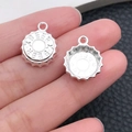 Silver alloy beer bottle cap pendants with BEER engraving for DIY jewelry making - Round Beer Bottle Cap
