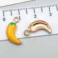 Golden alloy red chili pendant with yellow enamel finish and scale for size reference - Yellow (23380)