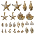 Beige acrylic starfish and conch seashell pendants for DIY jewelry making accessories - Acrylic Ocean Shell Series (SN1389)