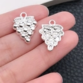 Macro view of silver grape alloy pendants showing detailed texture and back structure - Fruit Wine Charm