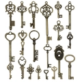 Vintage bronze alloy key charms set with heart and dream patterns for DIY jewelry making - Antique Bronze Key Style Collection (SN265)