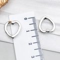Silver hollow heart-shaped alloy bead connector with 1.5cm width measurement - Hollow Perforated Heart Style (22285) / 14x13mm