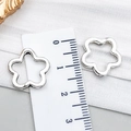 Silver alloy five-petal flower charms with 1.6cm diameter for DIY jewelry making - Hollow Perforated Plum Blossom Style (22286) / 16x15mm